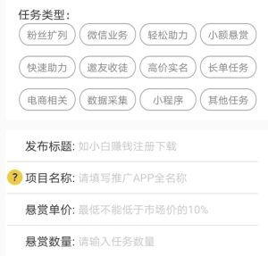 小白赚钱app发布任务